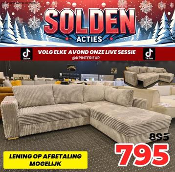 RS PROMO  Hoeksalon in taupe stof  +Gratis Levering, Enlèvement, Neuf, Tissus