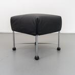 2x Montis Charly hocker/voetenbank zwart leder, Huis en Inrichting, Ophalen of Verzenden, Zo goed als nieuw, Leer