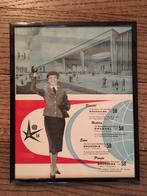 Expo 58 - strooifolder in lijst  20,5 x 25,5, Ophalen of Verzenden, Gebruikt, Overige typen