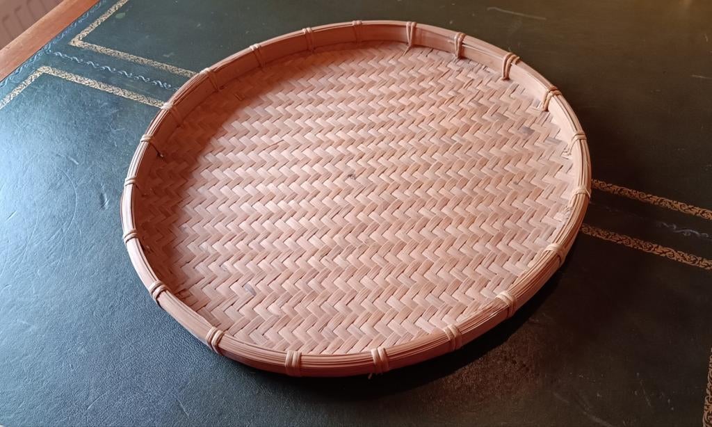 Reeks van verschillende nieuwe rieten manden., Ophalen, Riet