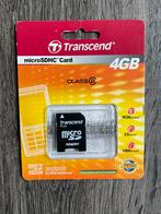 Micro SD adapter, TV, Hi-fi & Vidéo, Photo | Cartes mémoire, SD, Transcend, 4 GB, Enlèvement ou Envoi