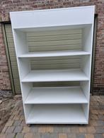 Stevige Witte houten Winkelkast op wielen !, Ophalen, Met plank(en), Gebruikt, 50 tot 100 cm