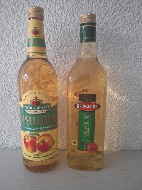 2x Apfelkorn 0,7 ltr, Verzamelen, Wijnen, Nieuw, Overige typen, Vol, Ophalen of Verzenden