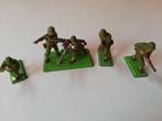Britains miniaturen: 3 American Soldiers + mortier, Ophalen of Verzenden, Gebruikt, 1:35 tot 1:50, Figuur of Figuren