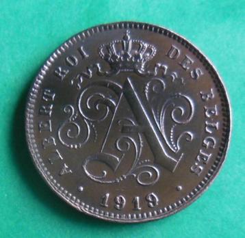 1919 2 centimes Albert 1er en FR, Timbres & Monnaies, Envoi, Métal, Monnaie en vrac