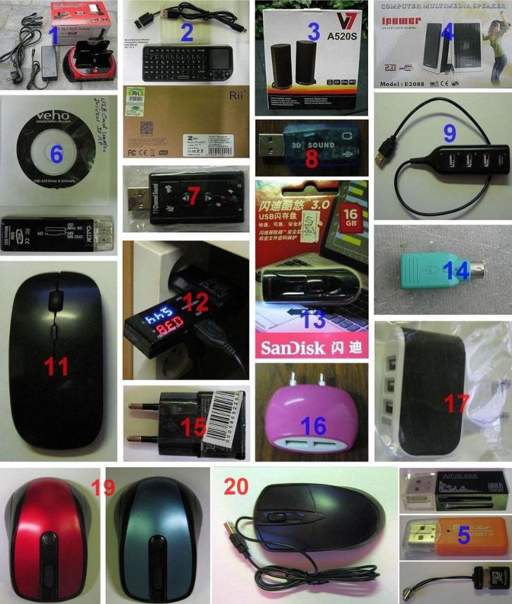 lot d'accessoires USB, Informatique & Logiciels, Clés USB, Utilisé, Enlèvement ou Envoi