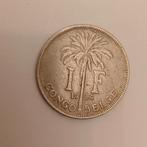 Congo Belge 1924,1 frank,Albert, Postzegels en Munten, Munten | Afrika, Ophalen of Verzenden