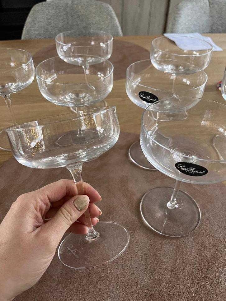 Champagne coupe kristal glas (8 stuks), Verzamelen, Glas en Drinkglazen, Zo goed als nieuw, Overige typen, Ophalen