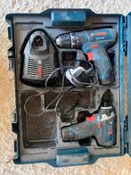 Bosch Blauw set 12v, Doe-het-zelf en Bouw, Gereedschap | Boormachines, Ophalen, Zo goed als nieuw