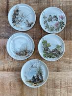 Antiek 5 mini bavaria bordjes met vogels, Antiek en Kunst, Antiek | Servies los, Ophalen of Verzenden