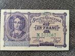 Biljet België 1 fr societe generale 1915, Postzegels en Munten, Bankbiljetten | België, Ophalen of Verzenden, Los biljet