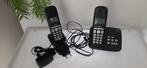 Draadloze zwarte duoset telefoon, Ophalen of Verzenden, Zo goed als nieuw, 2 handsets