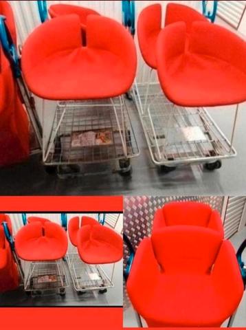 ✓ ENSEMBLE DESIGN DE FÊTES, 6x PATRICIA URQUIOLA tissu Rouge beschikbaar voor biedingen