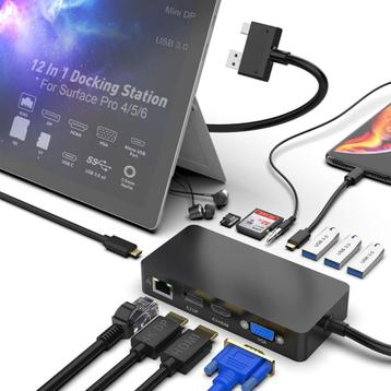 12-in-1 Docking station voor Surface pro 4/5/6 beschikbaar voor biedingen