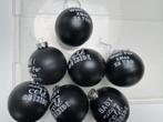 Set van 7 zwarte kerstballen met tekst, Diversen, Ophalen, Zo goed als nieuw