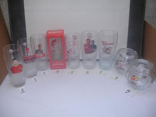 Jupiler bierglazen met voetballers, verschillende jaren, Verzamelen, Biermerken, Nieuw, Glas of Glazen, Jupiler, Ophalen of Verzenden