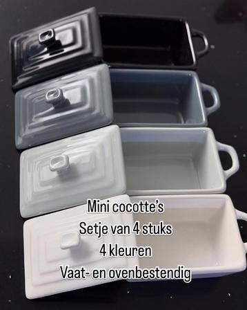 Nieuw! Mini cocotte’s setje van 4 stuks beschikbaar voor biedingen
