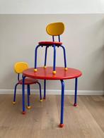 Vintage kindertafel + 2 stoeltjes, Huis en Inrichting, Ophalen, Gebruikt