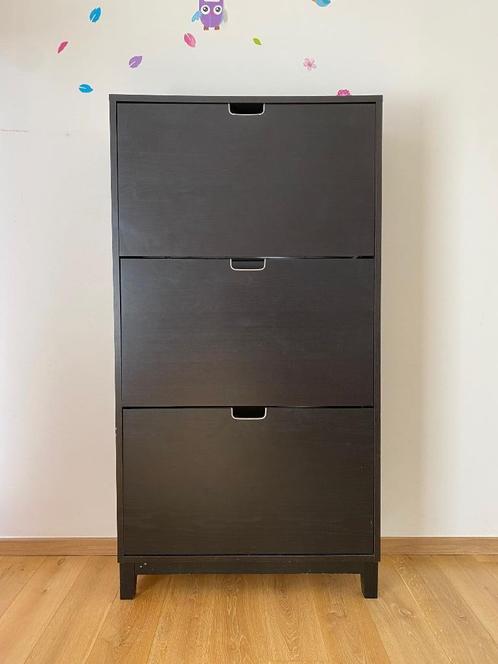 Schoenenkast 3 vakken -  Donkerbruin - 79x30x150cm, Huis en Inrichting, Kasten | Schoenenkasten, Gebruikt, Ophalen