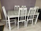 Gratis Eettafel met 6 stoelen, Huis en Inrichting, 50 tot 100 cm, 150 tot 200 cm, Gebruikt, Rechthoekig