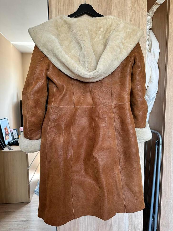 Vintage shearling jas – Echt leder & schapenvacht – Maat 40, Kleding | Dames, Jassen | Winter, Maat 38/40 (M), Bruin, Ophalen
