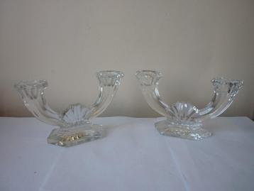 Val Saint Lambert -  Chandeliers - Bougeoirs en cristal beschikbaar voor biedingen