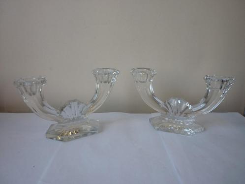 Val Saint Lambert -  Chandeliers - Bougeoirs en cristal, Antiek en Kunst, Antiek | Glaswerk en Kristal, Ophalen of Verzenden