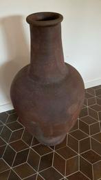 Pot terracotta roestkleurig vintage 70s vaas, Huis en Inrichting, Woonaccessoires | Vazen, Zo goed als nieuw, Ophalen