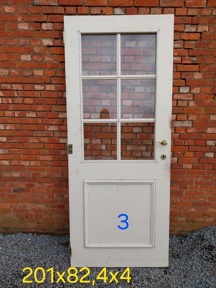 Volhouten binnendeuren, Doe-het-zelf en Bouw, Deuren en Vliegenramen, Gebruikt, Binnendeur, 200 tot 215 cm, 80 tot 100 cm, Ophalen