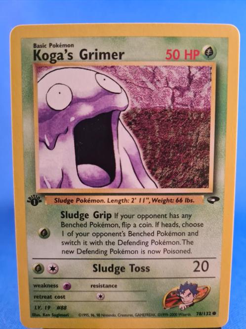 Koga's Grimer 78/132 - Gym Challenge (1st edition), Hobby en Vrije tijd, Verzamelkaartspellen | Pokémon, Zo goed als nieuw, Verzenden