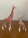 Giraf met jong, merk Schleich, Ophalen of Verzenden, Zo goed als nieuw, Wild dier, Beeldje of Figuurtje