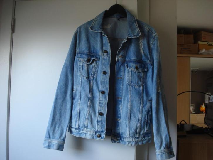 Divided jeansjas, jongens/heren. mt S, Kleding | Heren, Spijkerbroeken en Jeans, Gedragen, Blauw, Ophalen of Verzenden