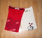 2 hartjes t-shirts - maat XS (rood verkocht), Kinderen en Baby's, Kinderkleding | Maat 176, Verysimple, Meisje, Ophalen of Verzenden