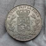 Leopold II - 5 fr 1876 zilver - kwaliteit!, Timbres & Monnaies, Monnaies | Belgique, Argent, Envoi, Argent