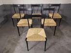 6 Alfred Hendrickx S2 stoelen voor Belform, Huis en Inrichting, Ophalen, Riet of Rotan, Zwart, Vintage