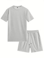 Short + T-shirt summer set, Geen merk, Ophalen of Verzenden, Zo goed als nieuw, Grijs