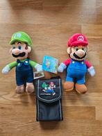 Mario en Luigi Knuffels en Mario opbergtasje, Ophalen of Verzenden, Zo goed als nieuw