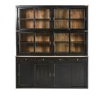 Vitrinekast in mangohout met messing afwerking, Huis en Inrichting, Ophalen, Zo goed als nieuw