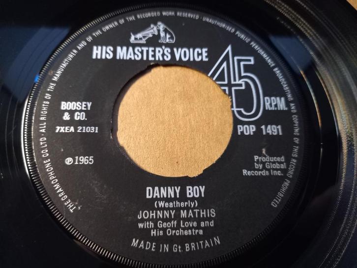Johnny Mathis – Danny Boy / This Is Love '7, Cd's en Dvd's, Vinyl Singles, Gebruikt, Single, Pop, 7 inch, Ophalen of Verzenden
