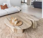 Set 2X Gubi-Epic: Coffee Table - Warm Taupe Travertine, Huis en Inrichting, Tafels | Salontafels, Ophalen, Overige materialen