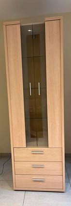Vitrine haute en chêne clair avec verre et éclairage, Enlèvement, Verre