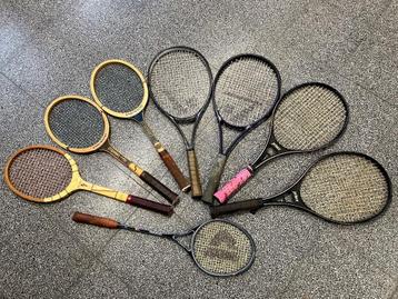 7 oude tennisraketten beschikbaar voor biedingen