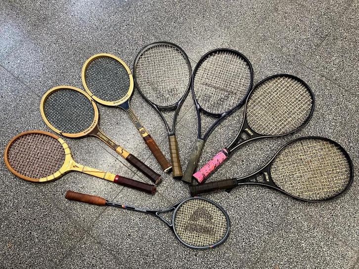 7 oude tennisraketten, Sport en Fitness, Tennis, Gebruikt, Racket, Prince, L4, Ophalen
