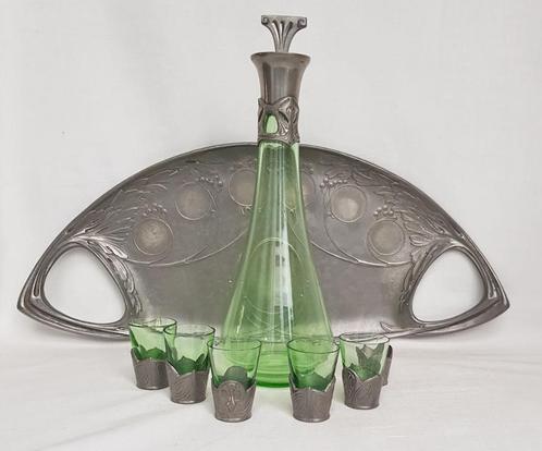 Art nouveau Likeurset -RAVOL ., Antiek en Kunst, Antiek | Servies los, Ophalen of Verzenden
