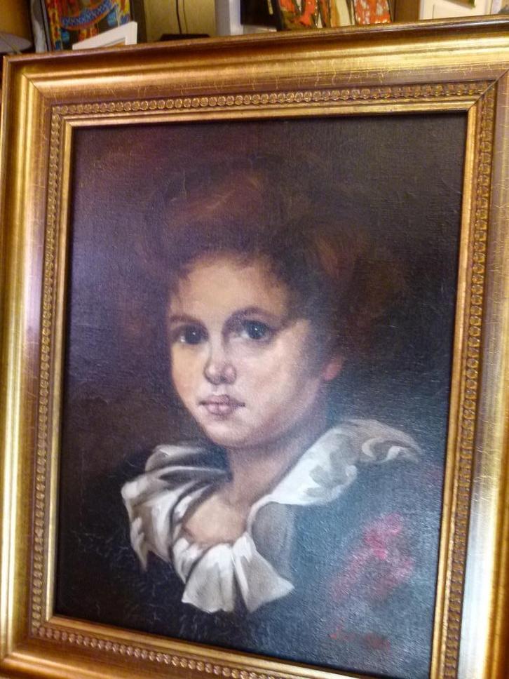 vintage portret naar Jean Baptiste Greuze, Antiek en Kunst, Kunst | Schilderijen | Klassiek, Ophalen