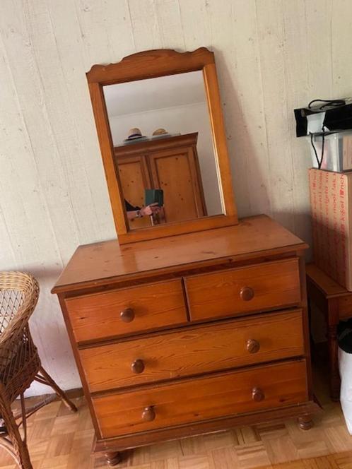grenen slaapkamer - gratis, Huis en Inrichting, Slaapkamer | Complete slaapkamers, Gebruikt, Tweepersoons, Ophalen