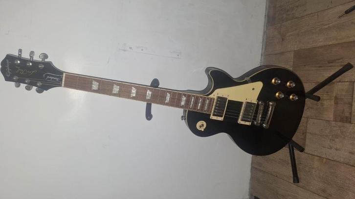 Elektrische Guitaar - Epiphone Les Paul Classic Ebony Zwart, Musique & Instruments, Instruments à corde | Guitares | Électriques