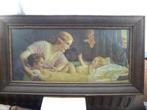Vintage afbeelding, in houten kader en achter glas, Ophalen