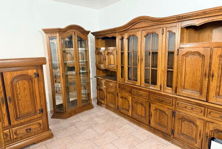 Set van 6 massief eikenhouten meubels, Huis en Inrichting, Kasten | Dressoirs, Zo goed als nieuw, Eikenhout, Ophalen