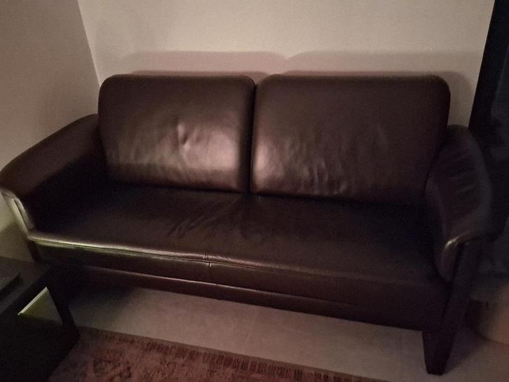 Lederen zetel DE RORE, Huis en Inrichting, Zetels | Zetels, Zo goed als nieuw, Rechte bank, Driepersoons, 150 tot 200 cm, Minder dan 75 cm